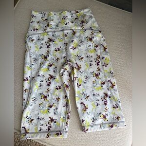 Stella McCartney White Floral Active Crop Leggings shorts